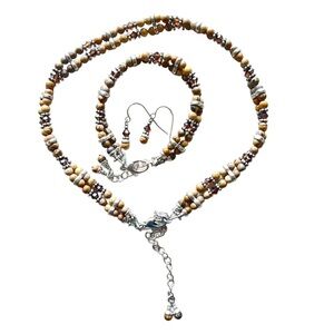 3 Piece Set: Necklace, Bracelet, Earrings - Semi Precious Stones, Canadian